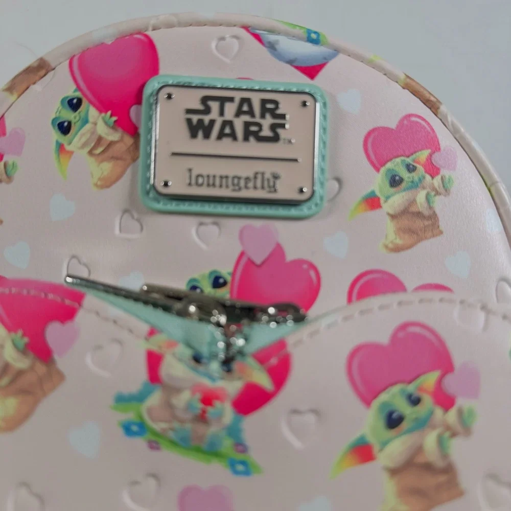 Loungefly Backpack Mini Pink Grogu Valentines Star Wars Mandalorian Baby Yoda